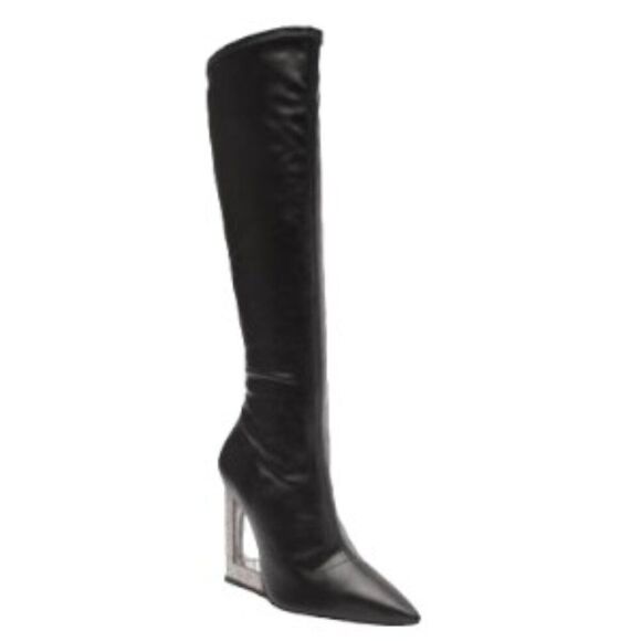 Schutz Filipa Leather Knee High Boot in Black 6B - Picture 1 of 3